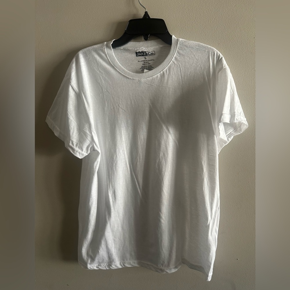 Jake&Co White Crew Neck Men's T-Shirt NWT Size L